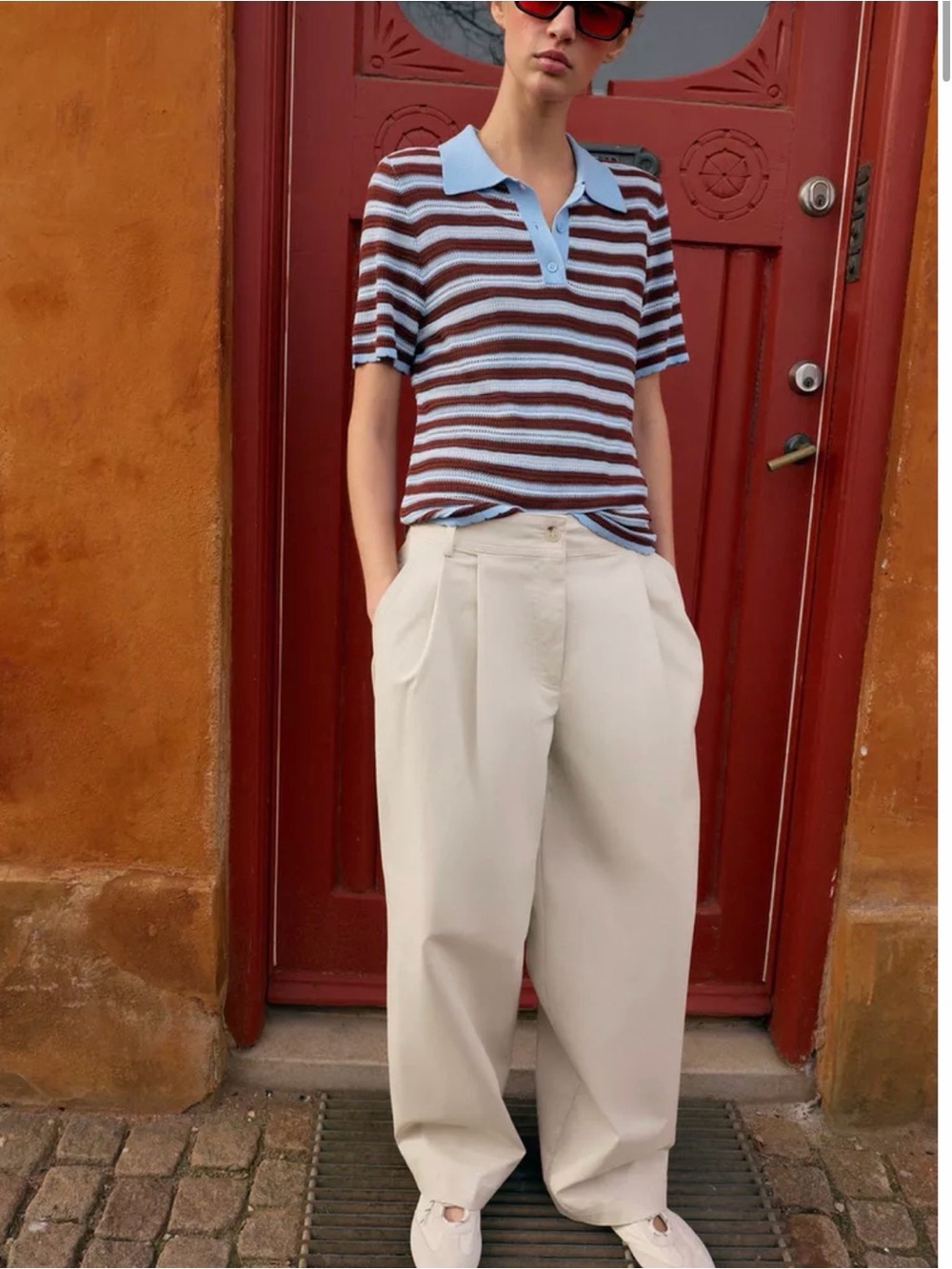 Wide-Leg Cream Women’s Trousers